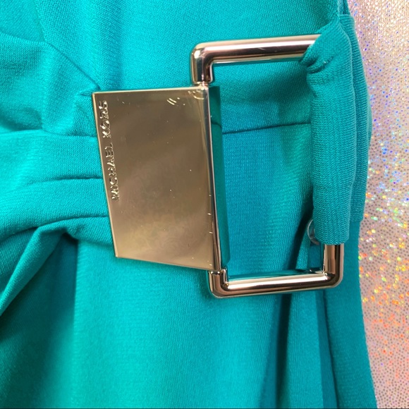 Michael Kors | Tile Blue Dress with Side Buckle - Picture 3 of 8